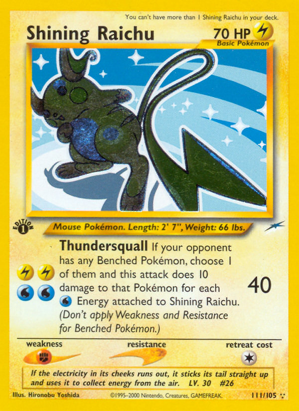 Shining Raichu (111/105) [Neo Destiny 1st Edition] | Good Games North
