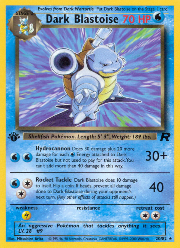 Dark Blastoise (20/82) [Team Rocket 1st Edition] | Good Games North