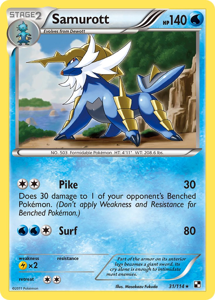 Samurott (31/114) (Theme Deck Exclusive) [Black & White: Base Set] | Good Games North