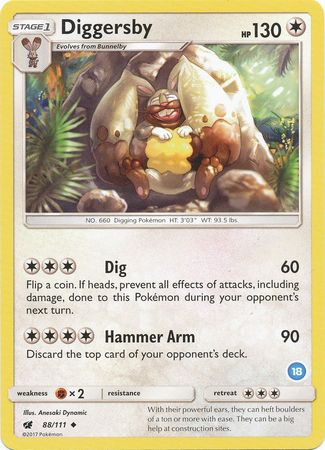 Diggersby (88/111) (Deck Exclusive #18) [Sun & Moon: Trainer Kit - Alolan Ninetales] | Good Games North
