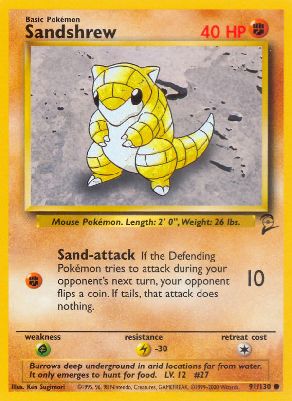 Sandshrew (91/130) [Base Set 2] | Good Games North