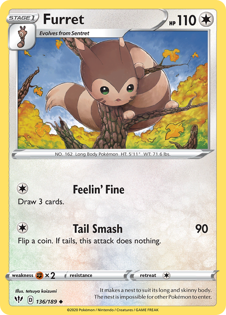 Furret (136/189) [Sword & Shield: Darkness Ablaze] | Good Games North