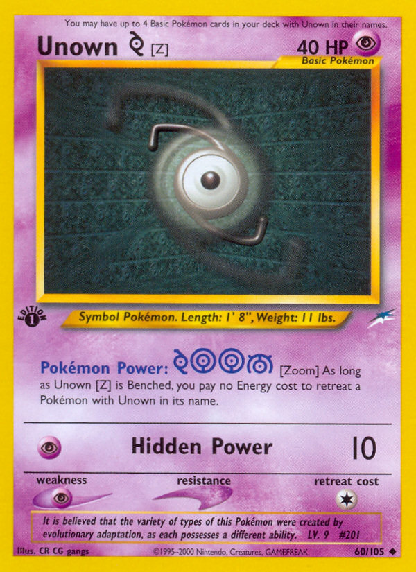Unown [Z] (60/105) [Neo Destiny 1st Edition] | Good Games North