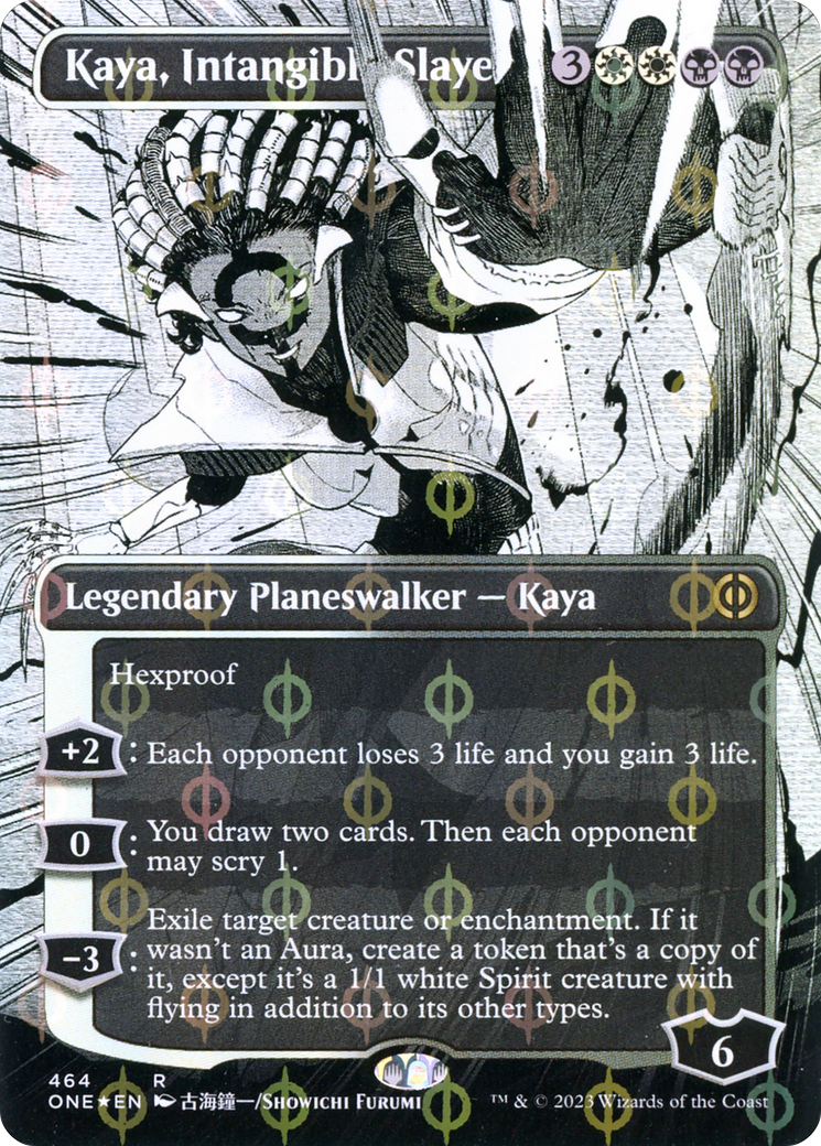 Kaya, Intangible Slayer (Borderless Manga Step-and-Compleat Foil) [Phyrexia: All Will Be One] | Good Games North