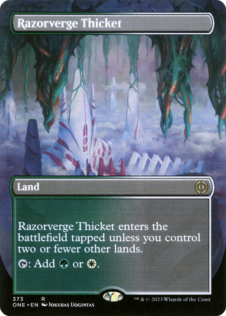 Razorverge Thicket (Borderless Alternate Art) [Phyrexia: All Will Be One] | Good Games North