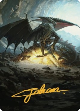 Ancient Copper Dragon Art Card (04) (Gold-Stamped Signature) [Commander Legends: Battle for Baldur's Gate Art Series] | Good Games North