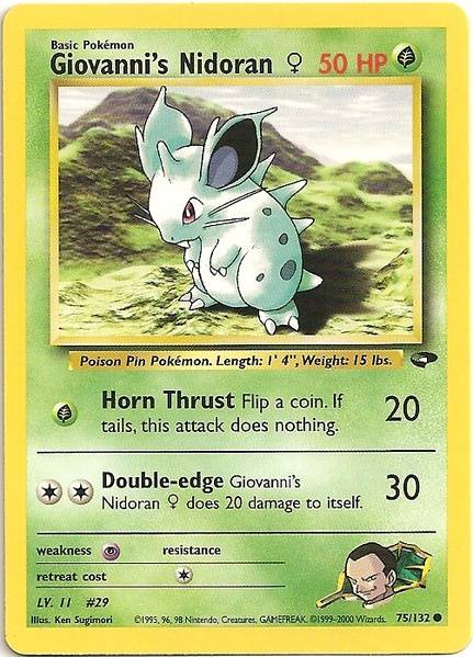 Giovanni's Nidoran (75/132) (Female) [Gym Challenge Unlimited] | Good Games North