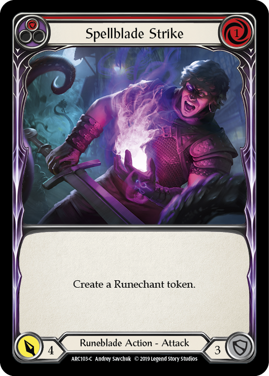 Spellblade Strike (Red) [ARC103-C] 1st Edition Rainbow Foil | Good Games North