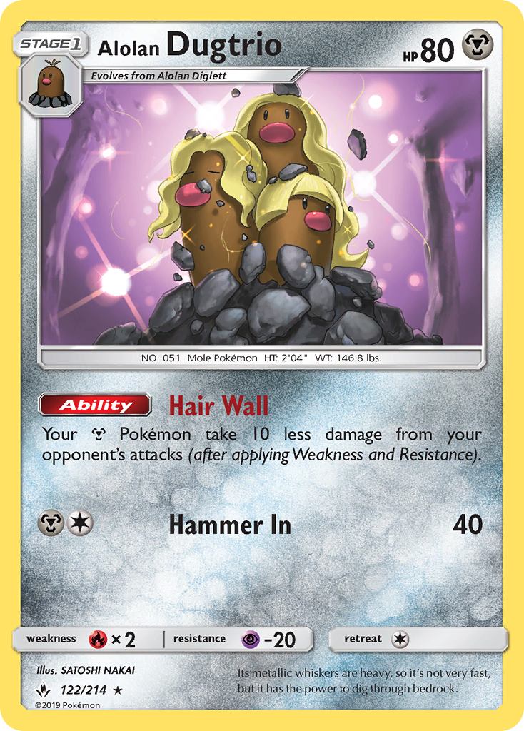 Alolan Dugtrio (122/214) [Sun & Moon: Unbroken Bonds] | Good Games North