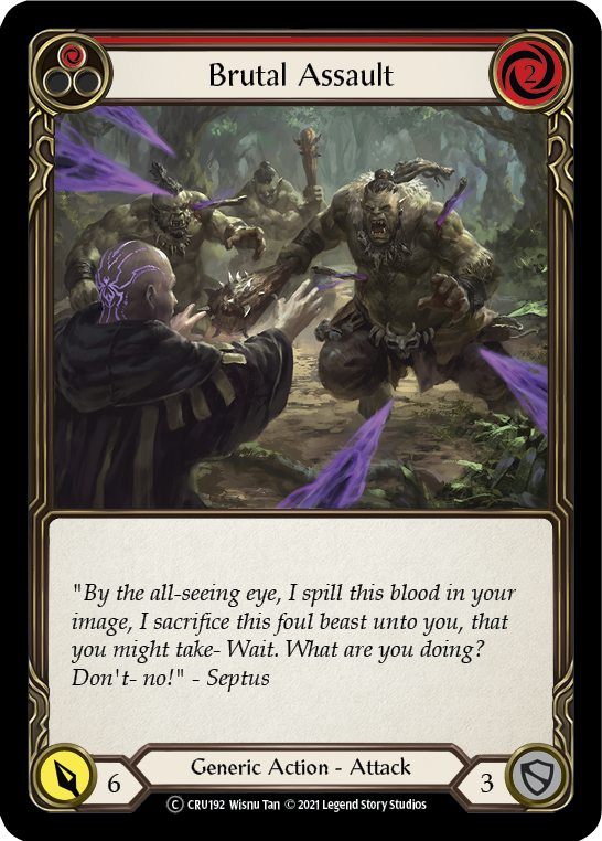 Brutal Assault (Red) [U-CRU192-RF] Unlimited Rainbow Foil | Good Games North