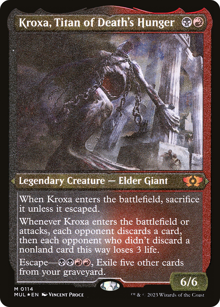 Kroxa, Titan of Death's Hunger (Foil Etched) [Multiverse Legends] | Good Games North