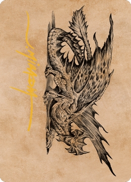Ancient Brass Dragon Art Card (49) (Gold-Stamped Signature) [Commander Legends: Battle for Baldur's Gate Art Series] | Good Games North