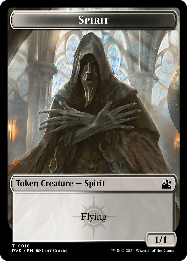 Spirit (0018) // Wurm Double-Sided Token [Ravnica Remastered Tokens] | Good Games North
