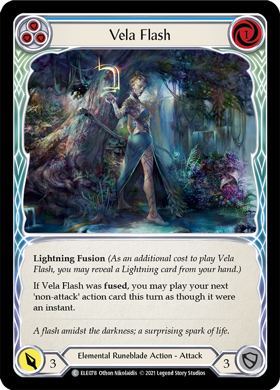 Vela Flash (Blue) [ELE078] (Tales of Aria)  1st Edition Rainbow Foil | Good Games North
