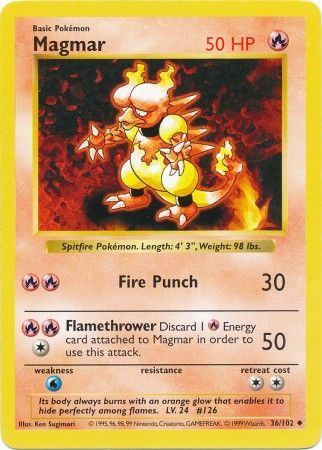 Magmar (36/102) [Base Set Shadowless Unlimited] | Good Games North