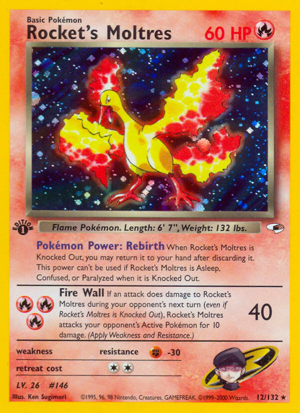 Rocket's Moltres (12/132) [Gym Heroes 1st Edition] | Good Games North
