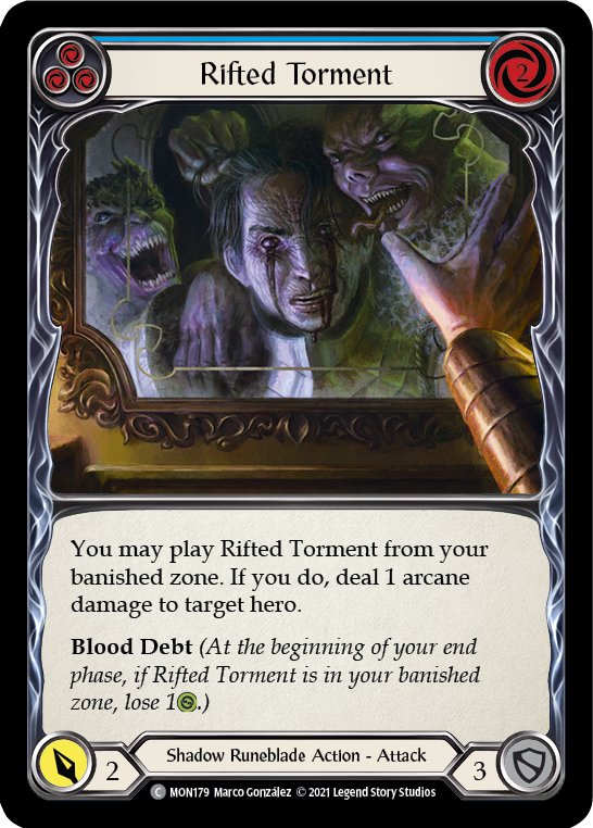 Rifted Torment (Blue) [MON179-RF] 1st Edition Rainbow Foil | Good Games North