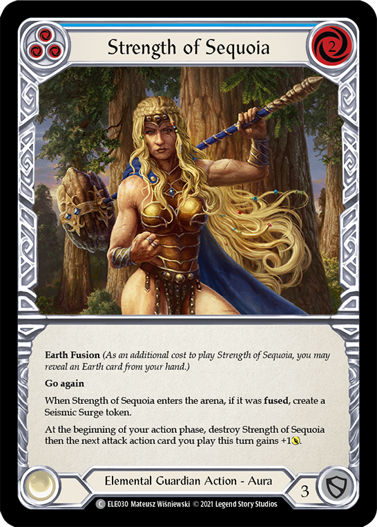 Strength of Sequoia (Blue) [ELE030] (Tales of Aria)  1st Edition Normal | Good Games North