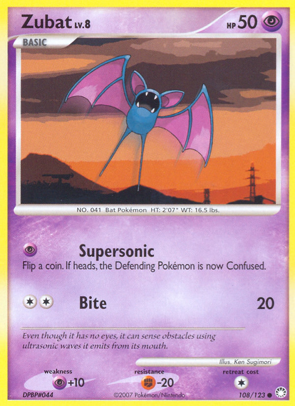Zubat (108/123) [Diamond & Pearl: Mysterious Treasures] | Good Games North