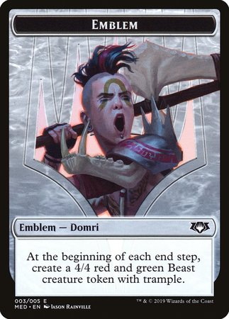 Emblem - Domri, Chaos Bringer [Mythic Edition Tokens] | Good Games North