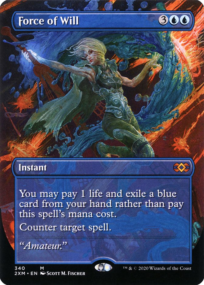 Force of Will (Borderless) [Double Masters] | Good Games North