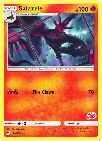 Salazzle (34/236) (Charizard Stamp #49) [Battle Academy 2020] | Good Games North