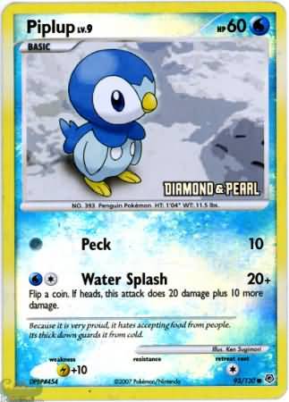 Piplup (93/130) [Burger King Promos: 2008 Collection] | Good Games North