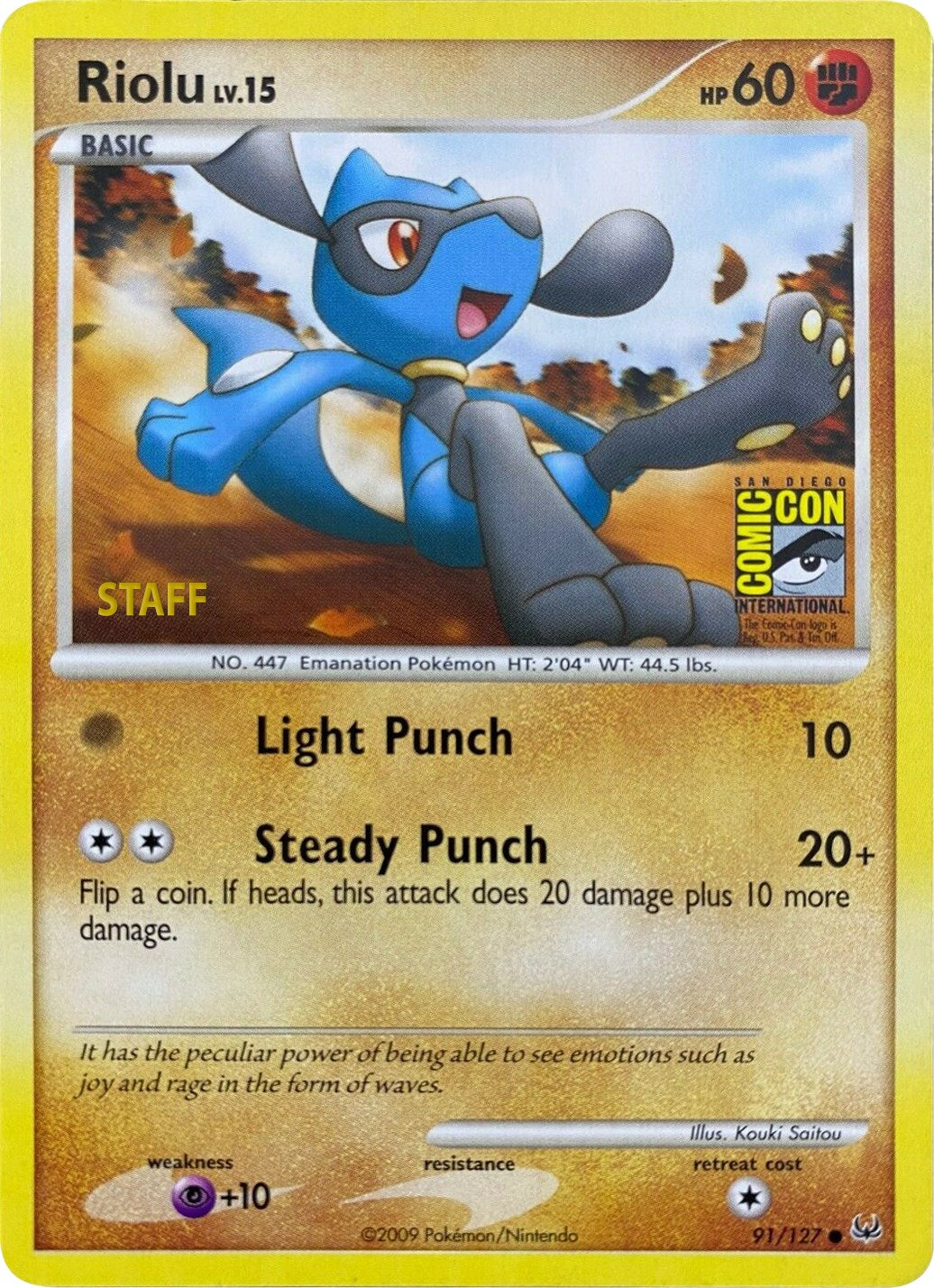 Riolu (91/127) (SDCC 2009) (Staff) [Platinum: Base Set] | Good Games North