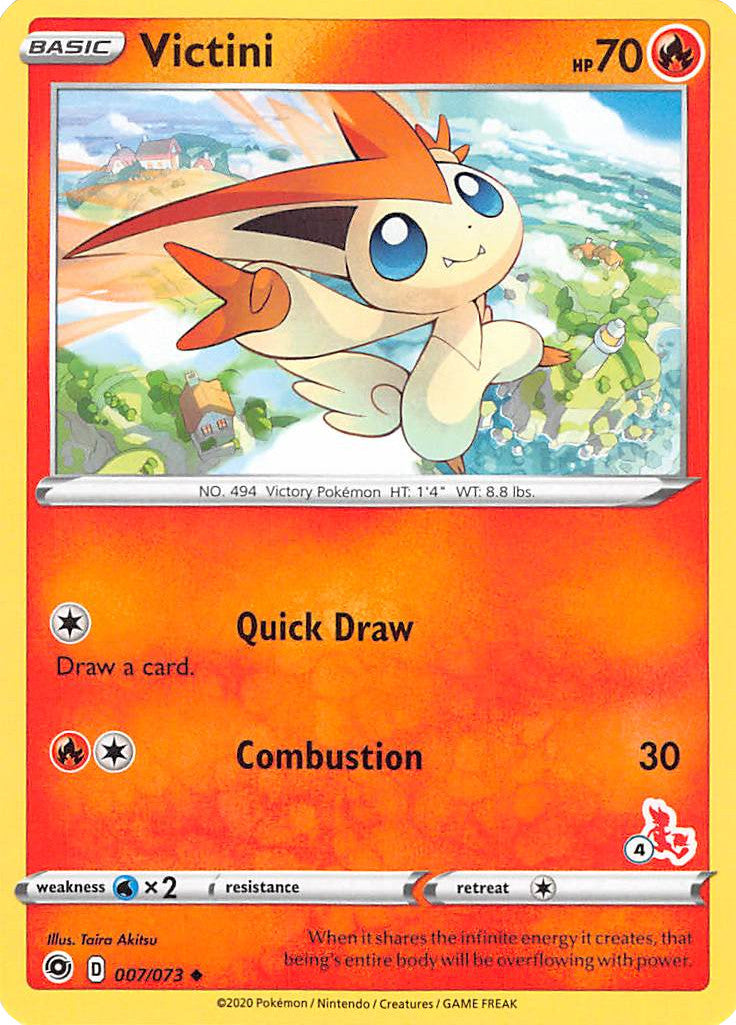 Victini (007/073) (Cinderace Stamp #4) [Battle Academy 2022] | Good Games North