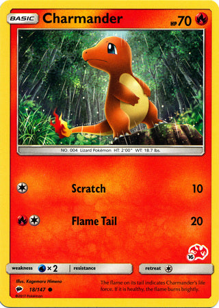 Charmander (18/147) (Charizard Stamp #16) [Battle Academy 2020] | Good Games North