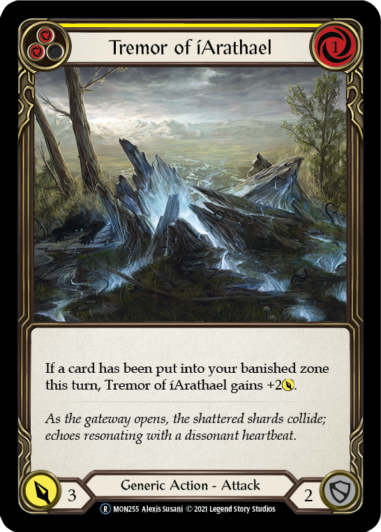 Tremor of iArathael (Yellow) [U-MON255-RF] Unlimited Rainbow Foil | Good Games North