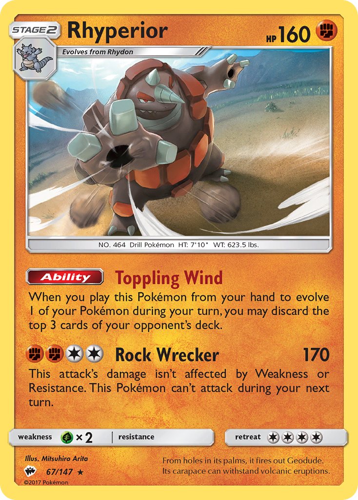 Rhyperior (67/147) (Theme Deck Exclusive) [Sun & Moon: Burning Shadows] | Good Games North