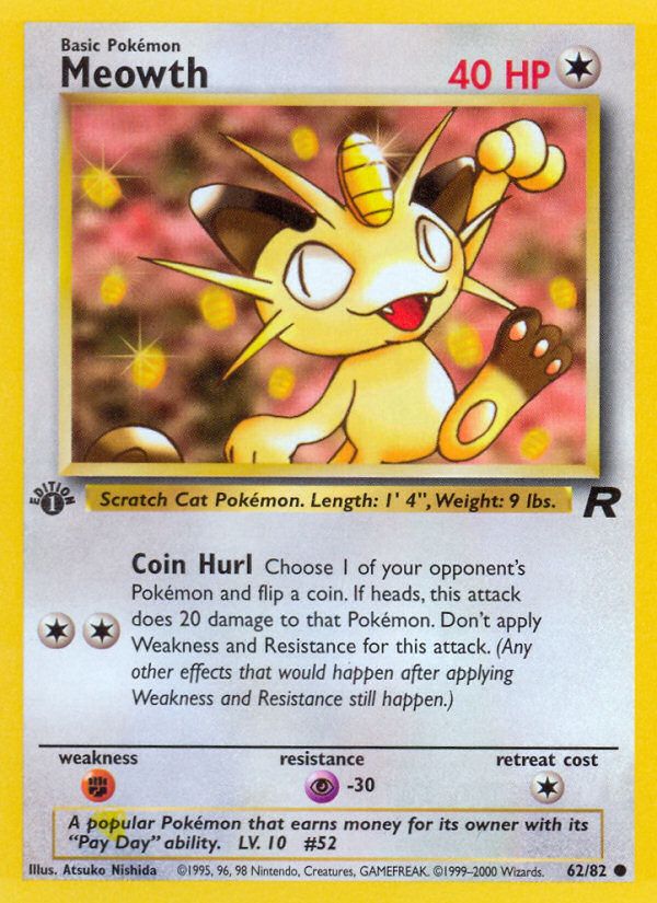 Meowth (62/82) [Team Rocket 1st Edition] | Good Games North