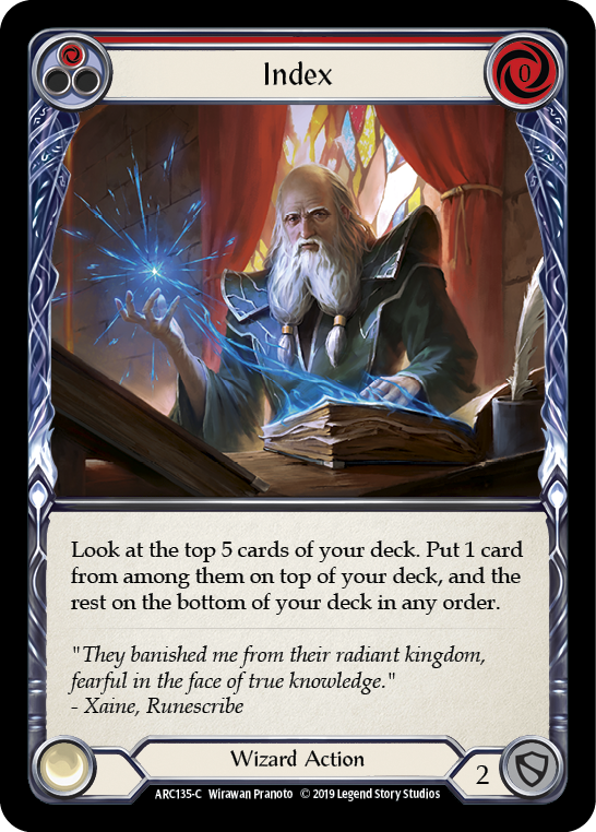 Index (Red) [ARC135-C] 1st Edition Rainbow Foil | Good Games North