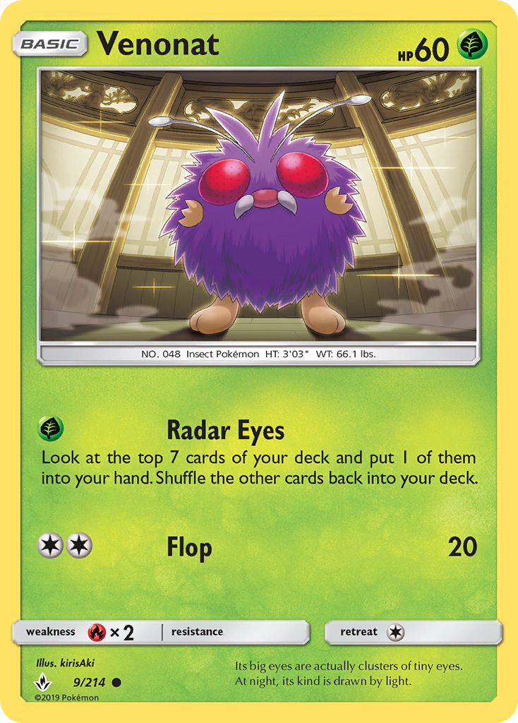 Venonat (9/214) [Sun & Moon: Unbroken Bonds] | Good Games North