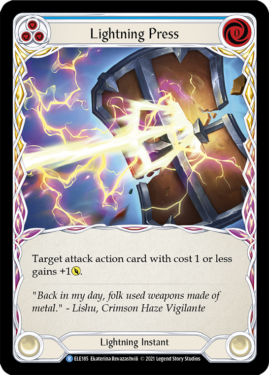 Lightning Press (Blue) [ELE185] (Tales of Aria)  1st Edition Normal | Good Games North