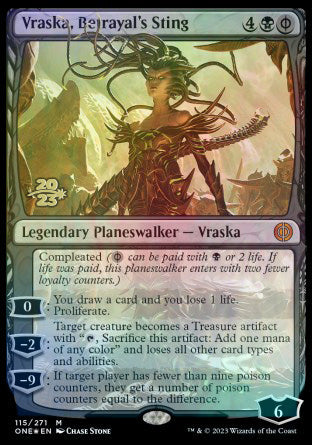 Vraska, Betrayal's Sting [Phyrexia: All Will Be One Prerelease Promos] | Good Games North