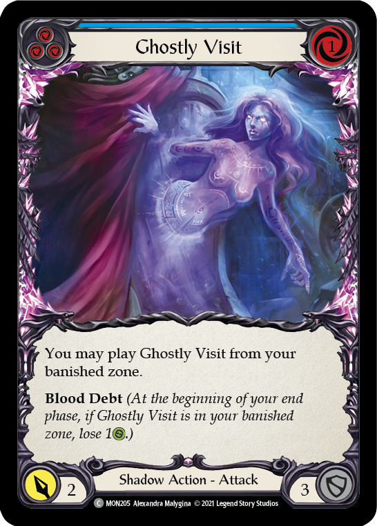 Ghostly Visit (Blue) [MON205-RF] 1st Edition Rainbow Foil | Good Games North