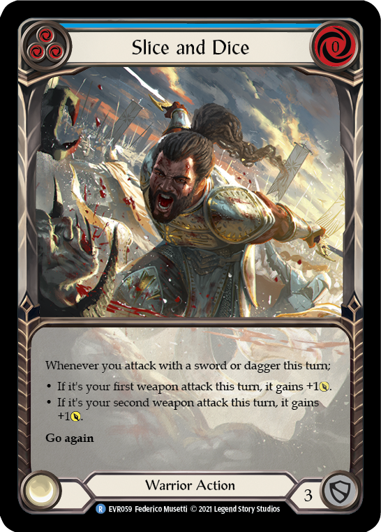 Slice and Dice (Blue) [EVR059] (Everfest)  1st Edition Extended Art Rainbow Foil | Good Games North