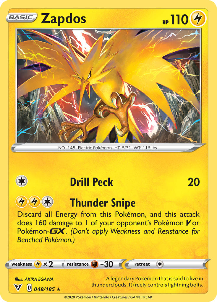 Zapdos (048/185) [Sword & Shield: Vivid Voltage] | Good Games North