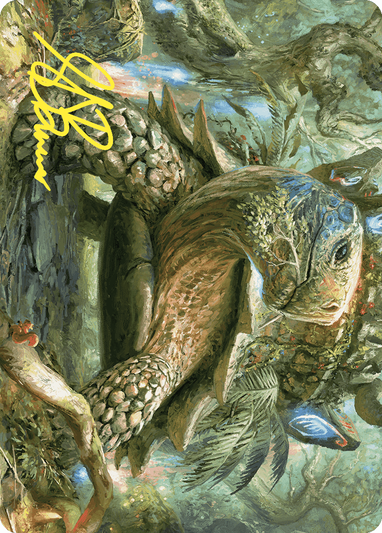 Blossoming Tortoise Art Card (Gold-Stamped Signature) [Wilds of Eldraine Art Series] | Good Games North