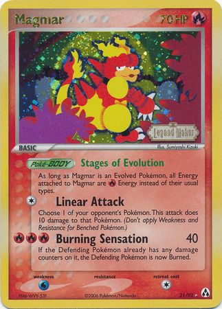 Magmar (21/92) (Stamped) [EX: Legend Maker] | Good Games North