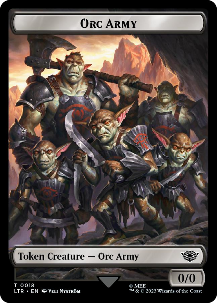 Orc Army (0018) // Food (0022) Double-Sided Token (Surge Foil) [The Lord of the Rings: Tales of Middle-Earth Tokens] | Good Games North
