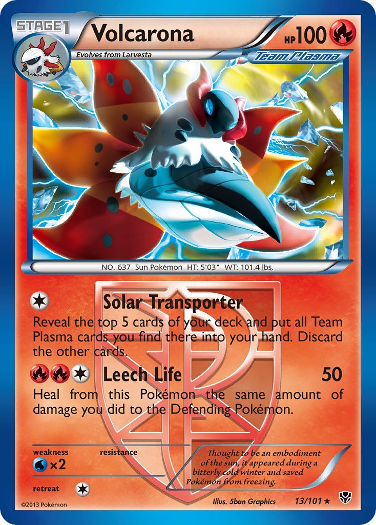Volcarona (13/101) (Theme Deck Exclusive) [Black & White: Plasma Blast] | Good Games North