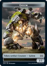 Golem // Human Soldier Double-sided Token [Double Masters Tokens] | Good Games North