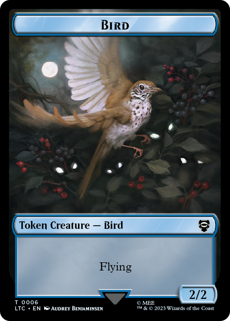 Elf Warrior // Bird Double Sided Token [The Lord of the Rings: Tales of Middle-Earth Commander Tokens] | Good Games North