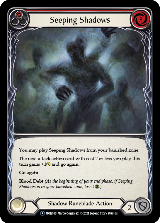 Seeping Shadows (Red) [U-MON165-RF] Unlimited Rainbow Foil | Good Games North