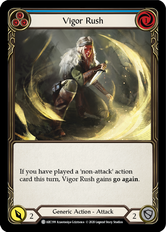 Vigor Rush (Blue) [U-ARC199] Unlimited Rainbow Foil | Good Games North