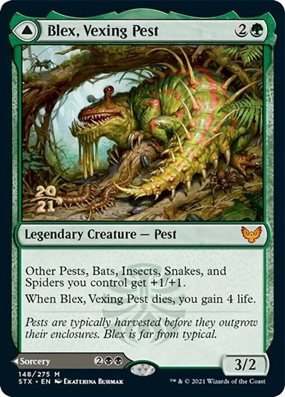 Blex, Vexing Pest // Search for Blex [Strixhaven: School of Mages Prerelease Promos] | Good Games North