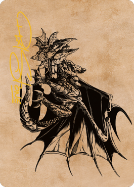 Ancient Copper Dragon Art Card (52) (Gold-Stamped Signature) [Commander Legends: Battle for Baldur's Gate Art Series] | Good Games North